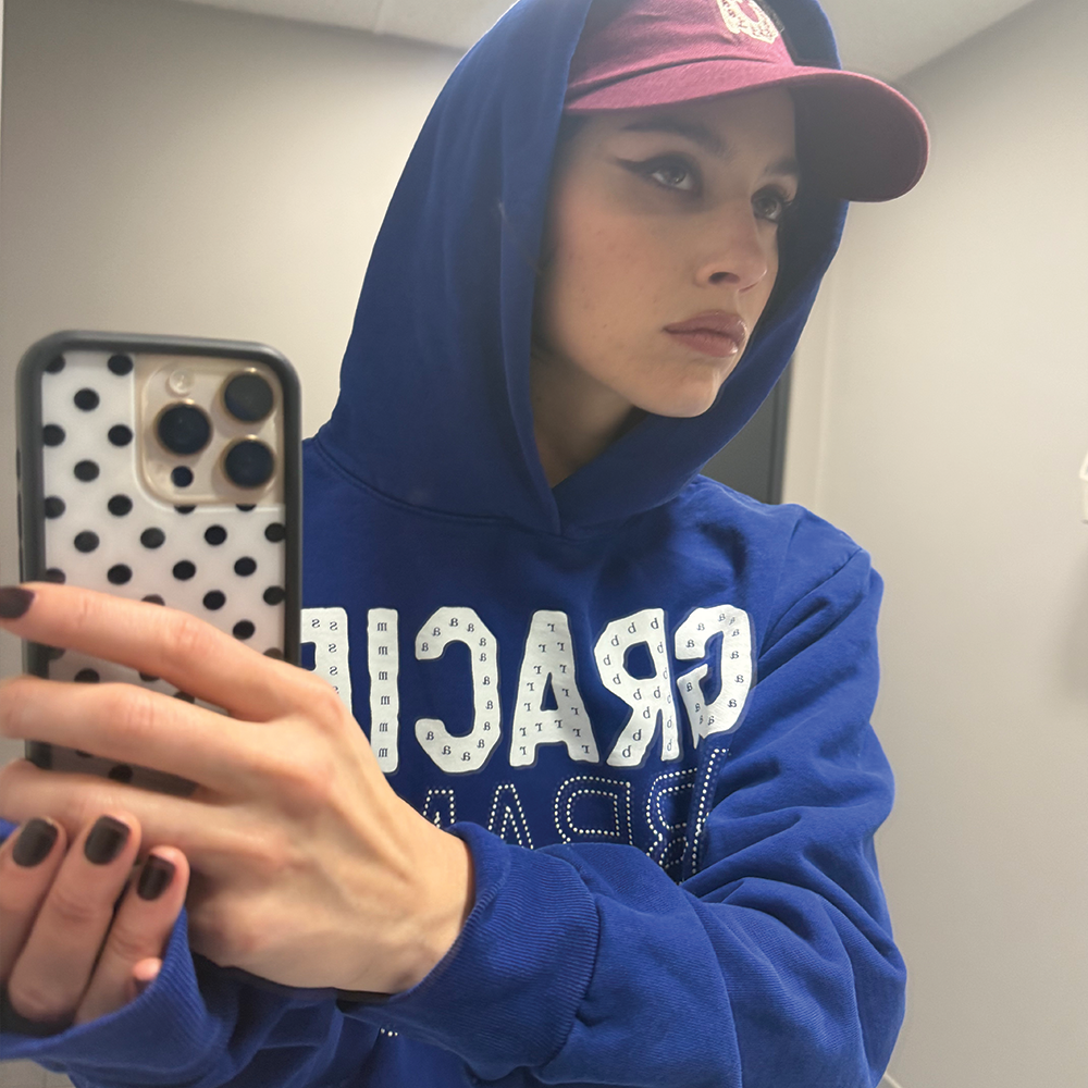 Gracie Abrams Letter Repeat Navy Unisex Hoodie - Gracie Abrams