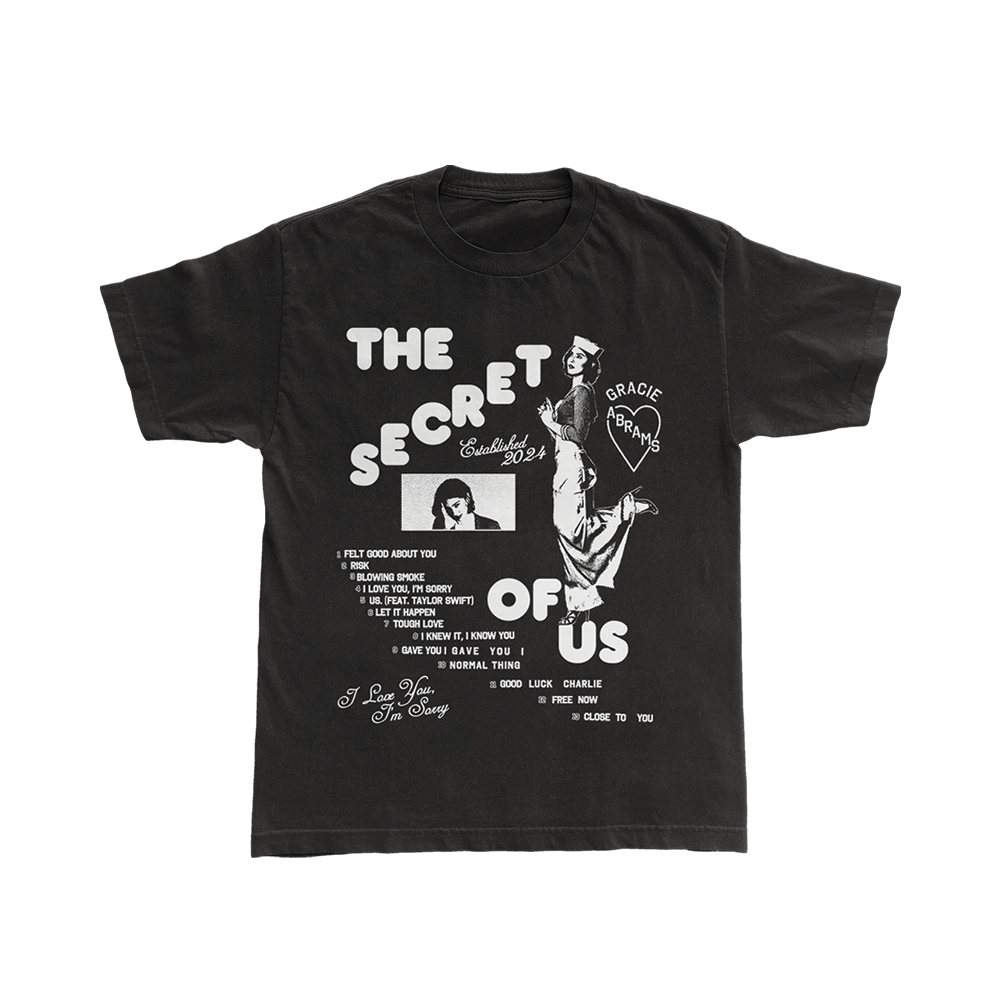 The Secret of Us Graphic Black T-Shirt - Gracie Abrams Official Store