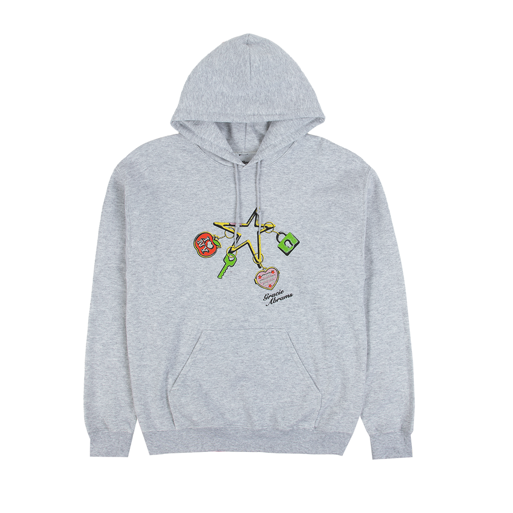 New York Apple Charm Popup Grey Hoodie Front