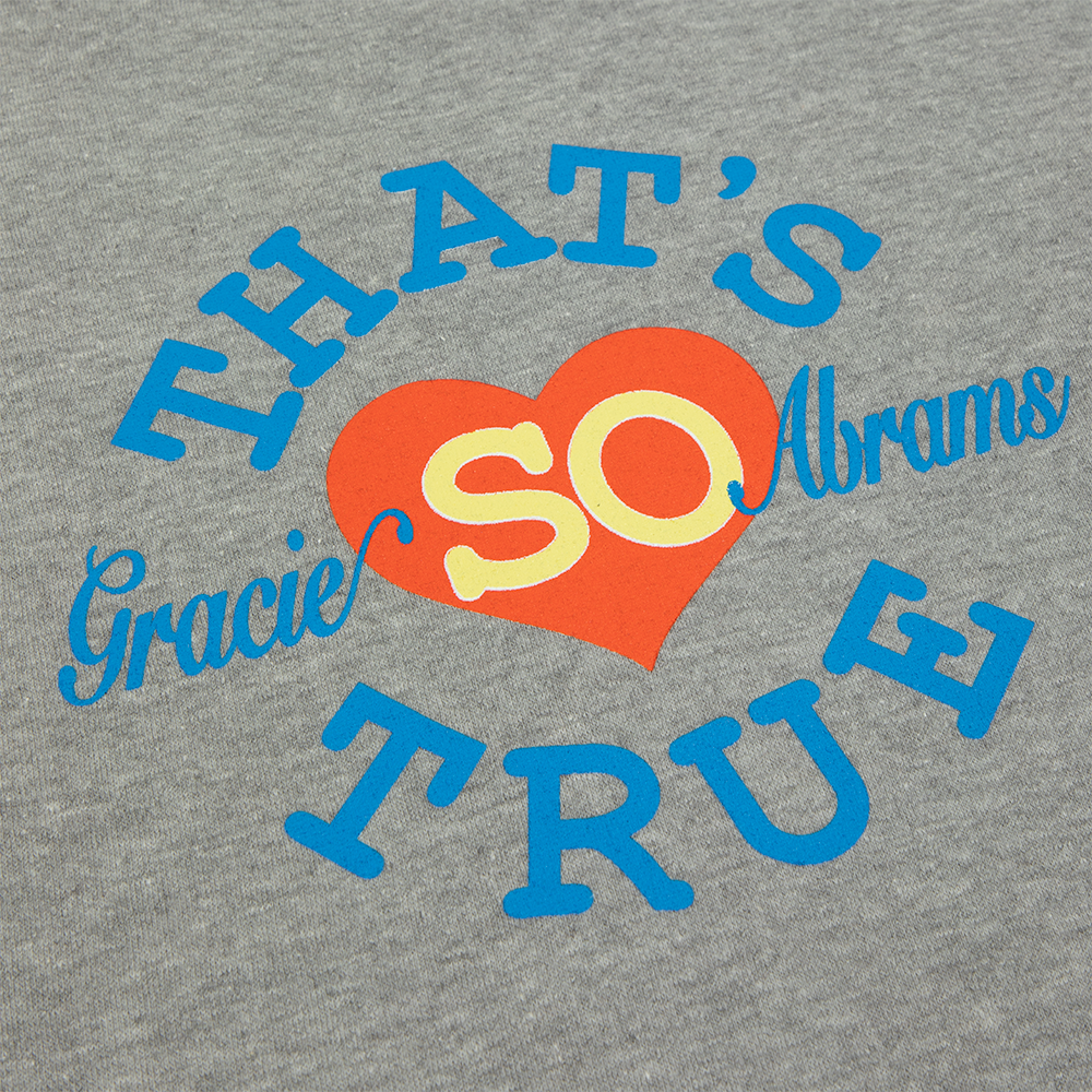 That's So True Grey Crewneck Fleece Front Detail