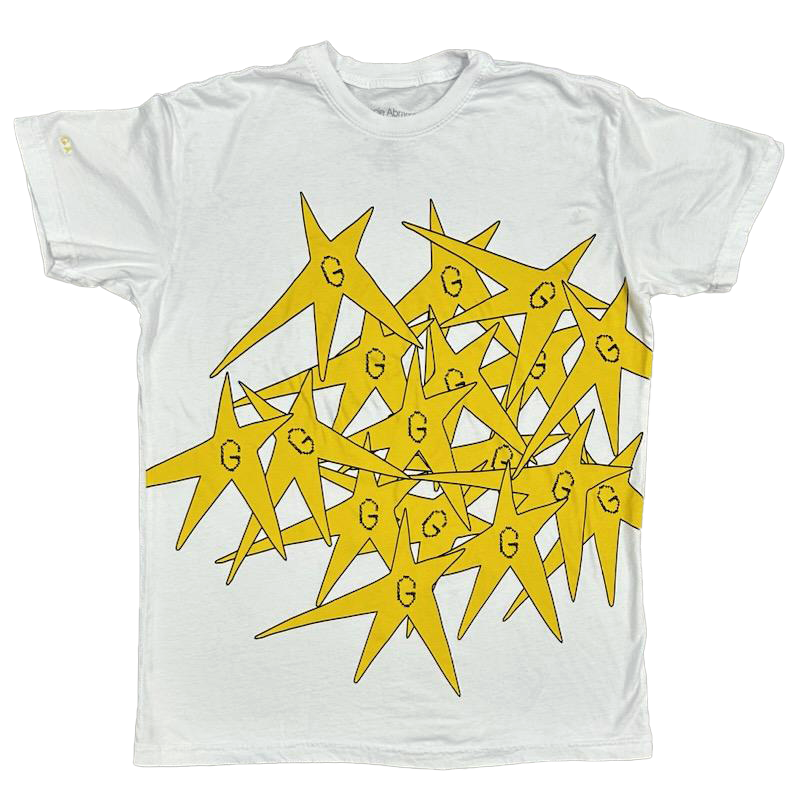 G Yellow Star Splatter White Tee Gracie Abrams Official Store g-yellow-star-splatter-white-tee-gracie-abrams-official-store
