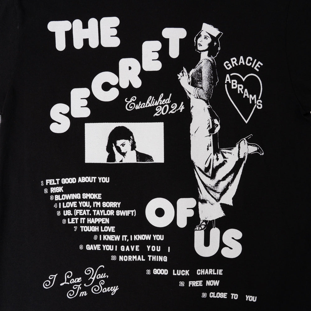 The Secret of Us Graphic Black T-Shirt front detail 2