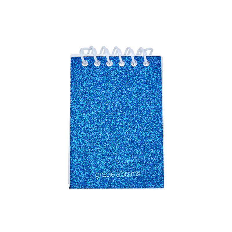 Secrets Blue Glitter Mini Notepad - Gracie Abrams Official Store