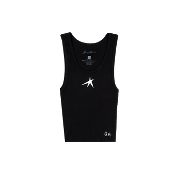 Star Black Cropped Tank Front