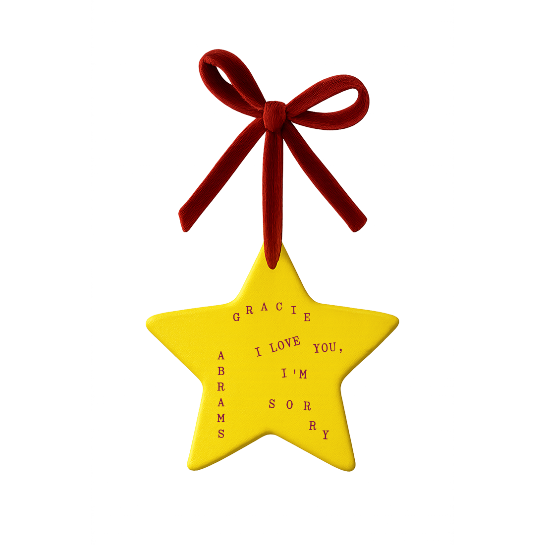 I Love You, I’m Sorry Ceramic Star Ornament back