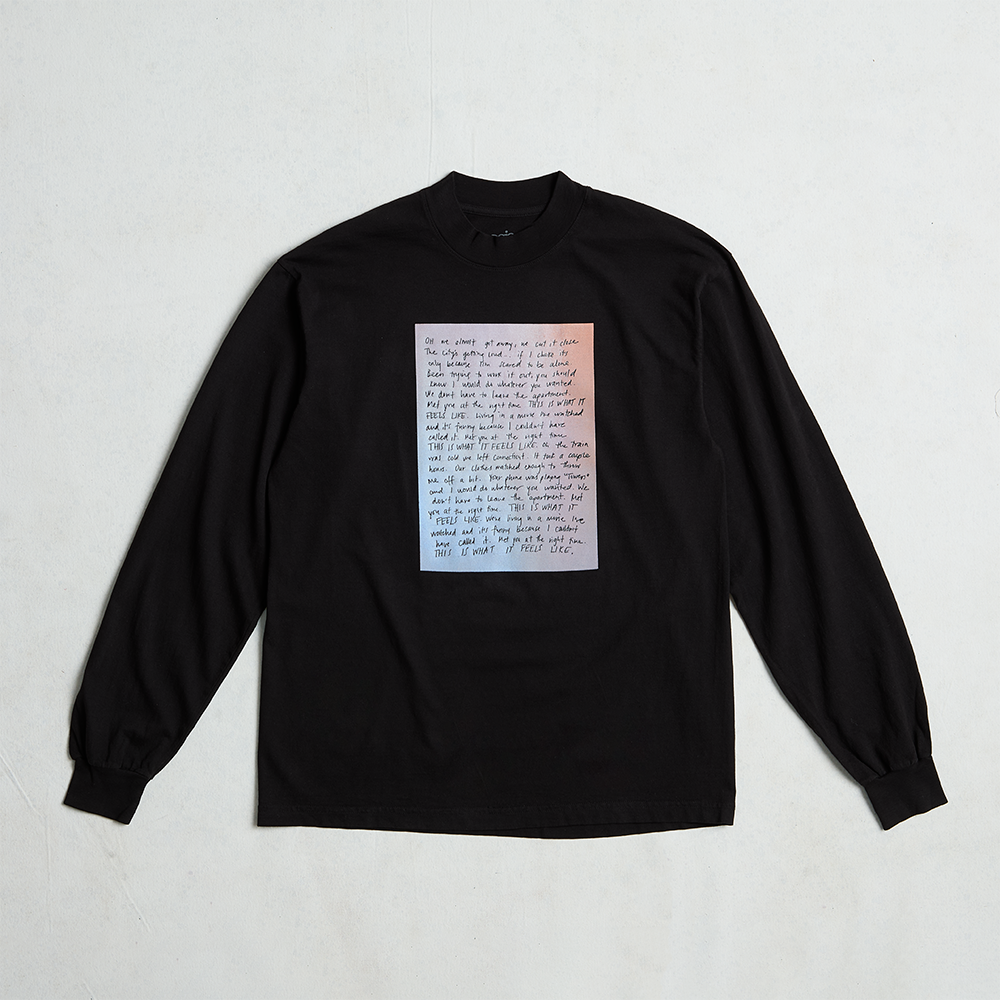 Journal Page Black Longsleeve Tour T-Shirt