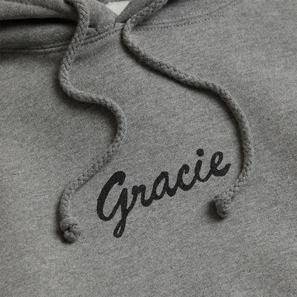 i've missed you, i'm sorry heather gray hoodie front detail