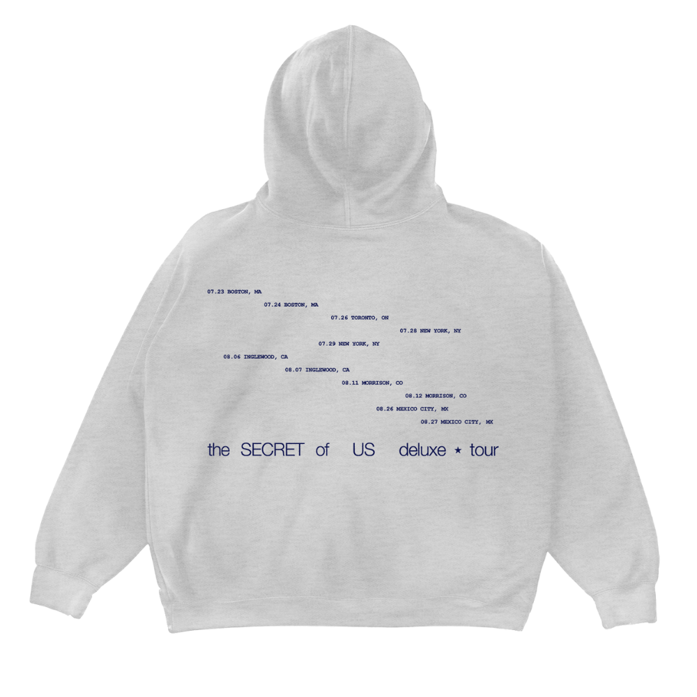 Secret Tour Heather Grey Star Hoodie back
