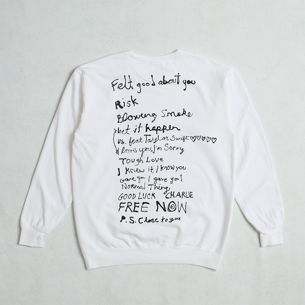 The Secret of Us Tracklist Crewneck Pullover back