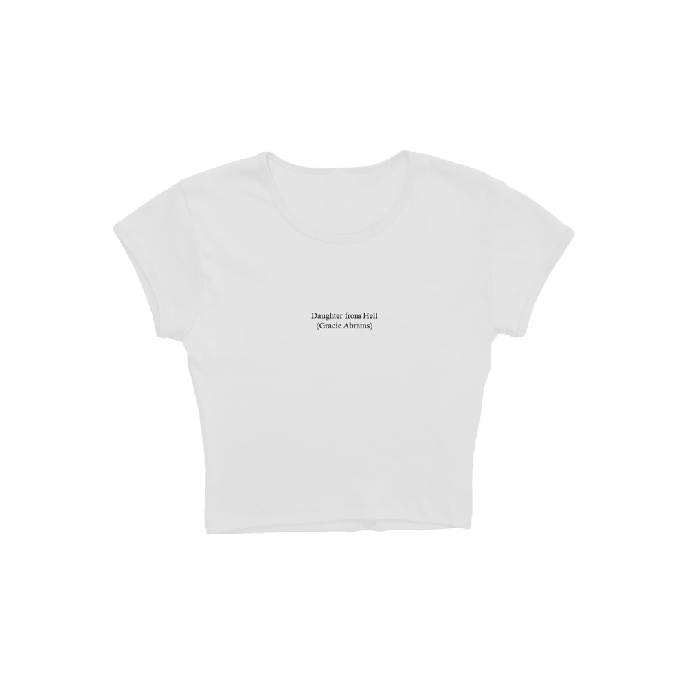 Daughter from Hell Text White Baby Tee