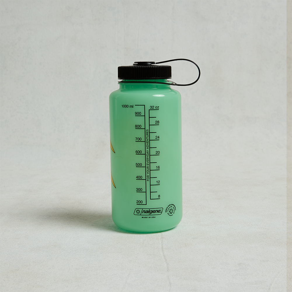 Glow Green Star Splatter Water Bottle