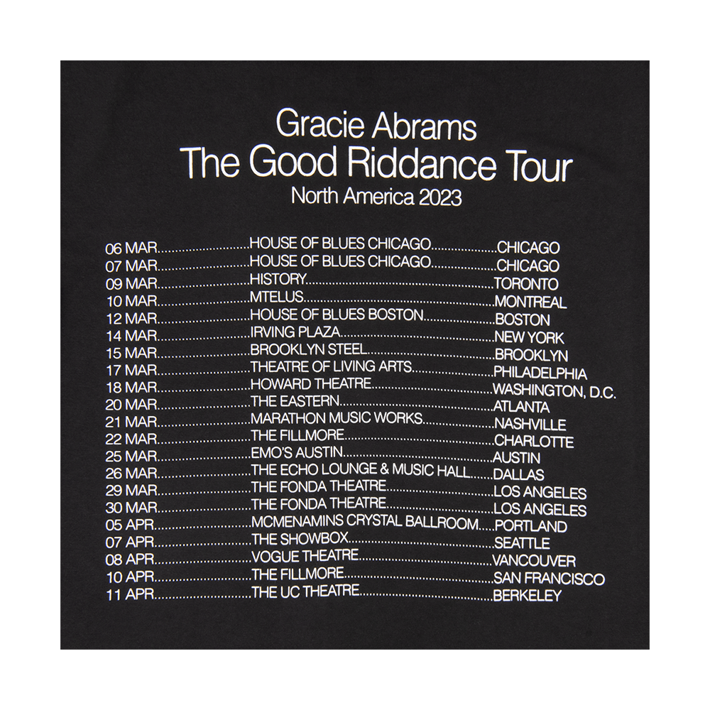Good Riddance Tour Dateback Black T-Shirt Dates