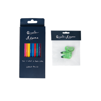 Gracie Abrams This Is What It Feels Like Colored Pencil Set with Frog Pencil Topper